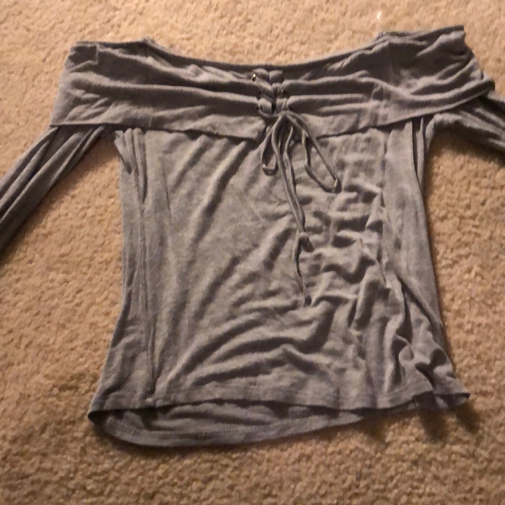 Off shoulder lace up top